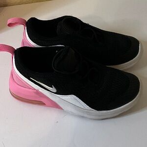 Nike Kids Black and Pink Sneakers with White Accents